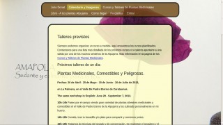 The calendar page of the courses on medicinal plants...